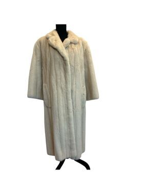 Cream mink long fur coat vintage